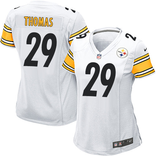 Women's Game Shamarko Thomas Nike Jersey White Road - #29 NFL Pittsburgh Steelers